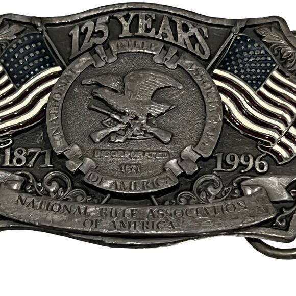 NRA‎ belt buckle National Rifle Association vintage 125 years 1996 Made in USA - Picture 2 of 6